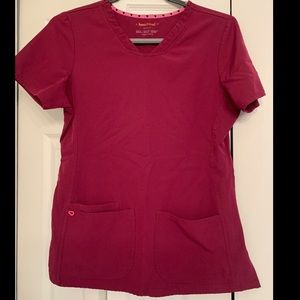 Burgundy HeartSoul Scrub Top